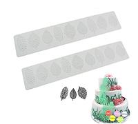 Silicone Fondant Moulds Leaves Silicone Mould Sugarcraft Silicone Moulds Cake Border Decoration Cake Decor Baking Molds DIY Molds Candy Chocolate Cookies Jelly Mould Food Grade Baking Tools 2 Pieces