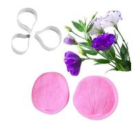Silicone Fondant Moulds Petal Leaf Veiner Stainless Steel Cutter Set,Cake Decorating Gum Paste Flower Silicone Mould Sugarcraft Flower Veining Mold Making Tool (Set J)