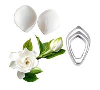 Silicone Fondant Moulds Petal Leaf Veiner Stainless Steel Cutter Set,Cake Decorating Gum Paste Flower Silicone Mould Sugarcraft Flower Veining Mold Making Tool (Set N)