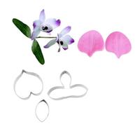 Silicone Fondant Moulds Petal Leaf Veiner Stainless Steel Cutter Set,Cake Decorating Gum Paste Flower Silicone Mould Sugarcraft Flower Veining Mold Making Tool (Set O)