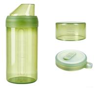 Silicone Food Storage Container Airtight Kitchen Canister with 3 Lids for Grains Pasta Cereal Dry Food Organiser Bin 9x9x22cm(750ML Green)