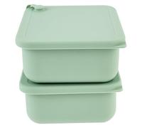 Silicone Food Storage Containers with Lids, food storage box,560ml round Bread Proofing Basket,Equipment Reusable For Baking Proofing,Microwave and Freezer for Meal Prep, Picnic, 2Pcs (Square)