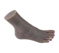 Silicone Foot fake feet Female Realistic Life Size 4 Model Mannequin for Display Jewelry Drawing Shoes Socks Fetish (Right, Dark Black)