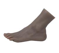 Silicone Foot fake feet Female Realistic Life Size 4 Model Mannequin for Display Jewelry Drawing Shoes Socks Fetish (Left, Dark Black)