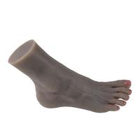 Silicone Foot fake feet Female Realistic Life Size 4 Model Mannequin for Display Jewelry Drawing Shoes Socks Fetish (Black)