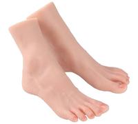 Silicone Foot fake feet Female Realistic Life Size 4 Model Mannequin for Display Jewelry Drawing Shoes Socks Fetish (1 Pair, Ivory)