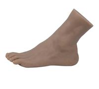Silicone Foot fake feet Female Realistic Life Size 4 Model Mannequin for Display Jewelry Drawing Shoes Socks Fetish (Left, Light Black)