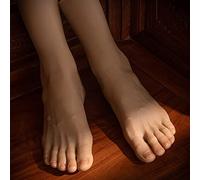 Silicone Foot fake feet Realistic, Female Model Built-in Bone Wrinkles on The Soles of The 1:1 Female Model Mannequin Realistic,A Pair,46