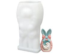 Silicone for Creating, Non-Sticky Shape with Easy Draft - Easter Rabbit Candle Mould with Ears and for Home DIY Crafts with Resin and Plaster