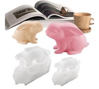 Silicone for Easter | 3D Shape of Easter Rabbit Non-Stick | for Candles in the Shape of Bunny - for Wax Cement Clay Soap Candlestick Chalk Table Decoration