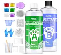 Silicone for Taba Squishy kit, 1000g Fast Cure Liquid Silicone Squishy Maker with 1:1 AB Ratio, Super Soft Silicone Rubber Making Kits for Cat Paw, Snapper, DIY Stress Relief Gifts for Beginners