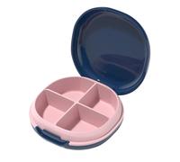 Silicone Four-Compartment Medicine Box with Sealed Lids for Travel | ABS and Silicone Build, Pocket-friendly Carry, Smooth Surface, for Pills and Softgels on Commute