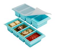 Silicone Freezer Tray, Cube Storage Container, 12.2x5.31x2.48 Inches Food Trays with Sealed Lid, Food Silicone Mold, Kitchen Freezing Tray with Stackable Design, Meal Prep Container for Soup and Sauce