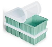 Silicone Freezer Tray for Soup Ice Cubes: 2-Cup Freezing Tray with Lid for Meal Prep - 2Pack Silicon Soup Portion Freeze Trays Make Stock Souped Ice Cube
