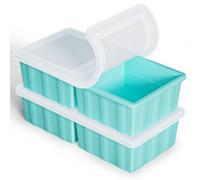 Silicone Freezer Tray for Soup Ice Cubes: 2-Cup Freezing Tray with Lid for Meal Prep - 2Pack Silicon Soup Portion Freeze Trays Make Stock Souped Ice Cube