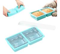 Silicone Freezer Tray with Lid 2 Compartment Design for Soup Sauce | Freezer Meal Prep, Easy Release, Leak Resistant Lid, Space Saving Storage, 1000 ml Total, Freezer Microwave and Oven Safe