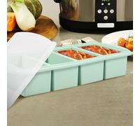Silicone Freezer Tray with Lid, Food Storage Molds, Large Ice Cube Tray, Freezer Container for Soup, Sauce, Broth,Leftovers, Baby Food (4 grids)