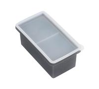 Silicone Freezer Tray with Lid Soup Container 2 Cup Extra Large Ice Cube Makes Perfect 250ml Portions Cubes for Freezing Stews Sauces. Stay (Grey, B)