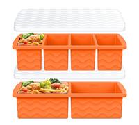 Silicone Freezer Tray With Lid-Soup Freezer Container molds (Orange)
