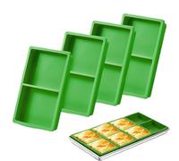 Silicone Freezer Trays, Stackable Freeze Molds, 4-Piece Drying Container Set for Kitchen Use, Preservation of Homemade Meals Snacks Baked Treats Indoor Food Processing Without, 6.93 x 1.02 inches