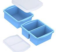 Silicone Freezer Trays with Lids, Set of 2 - with 1cup and 2 cupSilicone Freezer Molds for freezing soups, sauces and individual servings of lasagna, casseroles, dishwasher and microwave safe