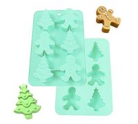 Silicone French Mousse Cake Mold 3D Bakeware DIY Chocolate Soap Candle Mold,6 Holes Gingerbread Man