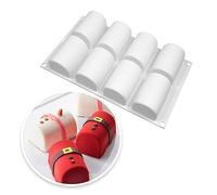 Silicone French Mousse Cake Mold 3D Bakeware DIY Chocolate Soap Candle Mold,8 Holes Short Ellipse