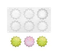 Silicone French Mousse Cake Molds, 3D Bakeware DIY Chocolate Soap Candle Mold,6 Holes Spiral Flower