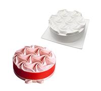 Silicone French Mousse Cake Molds, 3D Bakeware DIY Chocolate Soap Candle Mold, Cream Spiral Flower