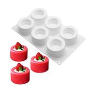 Silicone French Mousse Cake Molds 3D Bakeware DIY Mould, 6 Holes Pudding Cup