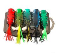 Silicone Frog Bait 10cm Double Hooks Rust Proof | Wide recessed mouth, creates loud for splash, attracts for bass in weeds, soft silicone body, 10cm length