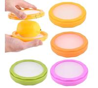Silicone Fruit Covers | Silicone Fruit Storage Case | Leak-Proof 4X Space-Saving Preserver for Onion Lemon Avocado Cheese Leftovers Saver Picnic Salad Prep Meal