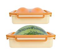 Silicone Fruit Storage Box - 2PCS Reusable Large Fruit & Vegetable | Fresh Stretch Pods for Food Saver | Kitchen Organizer with Lid for Roasted Chicken, Garlic, Onion, Lemon, Watermelon, Potato