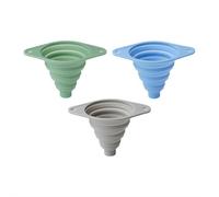 Silicone Funnel Collapsible - 2/3 Pack Kitchen Funnel Set, Food Grade Portable Funnels for Filling Small Bottles, Oil Spices, DIY Crafts - Non-Drip, Space-Saving Design (Green + Blue + Gray)