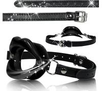 Silicone Gag Ball with Adjustable Bands BDSM Bondage Mouth Gag Slave Fetish Toys O-Ring Ballgag for Sex Toys Black One Size