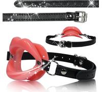 Silicone Gag Ball with Adjustable Bands BDSM Bondage Mouth Gag Slave Fetish Toys O-Ring Ballgag for Sex Toys Red One Size