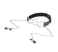 Silicone Gag with Nipple Clamps Adult BDSM Sex Bondage Sex Toys BDSM Adult Flirt Game Bondage Gear Black M