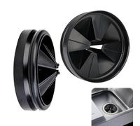 Silicone Garbage Disposal Splash Guard, 3.34" Sink Baffle Fit for Insinkerator Disposals Quiet Collar Drain Plugs Antimicrobial Waste Disposer Anti Splashing Cover Replacement Black 1PC