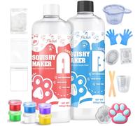 Silicone Gel for Taba Squishy Kit - 1000g Super Soft Silicone Rubber Squishy Maker, Fast Cure DIY Squishy Making Kits with Cat Paw, Taiyaki, Bear Mold, Creative Stress Relieving Gift for Beginners