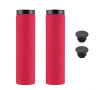 Silicone Gel Handlebar Grips for MTB Road & Folding Bikes - Anti-Slip Shock Absorbing Lock-On Bar Ends with Aluminum Alloy Clamps for Cycling Comfort Black(Red)