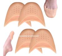 Silicone Gel Pointe Shoe Pads, 2-Pair Breathable Dance Toe Protectors with Cooling Holes for Ballet