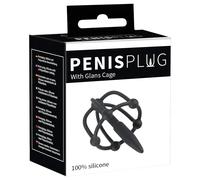 Silicone Glans Cage with Dilator (Black)
