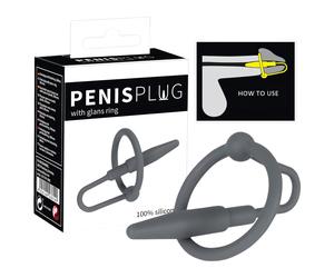 Silicone Glans Ring with Tapered Dilator (Grey)