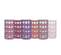 Silicone Glass Water Bottle Sleeves - 6-Pack of Protective Holders 16-18 oz Capacity - Anti-Slip Protection for Beverage Containers - Insulating Carri