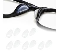 Silicone Glasses Nose Pads, 5Pairs Stick on Non-Slip Nose Pad D Shape Push on Nose Pads, Spectacle Nose Pads Soft Comfortable Eyeglass Ear Hook Sleeve for Glasses Eyeglasses Sunglasses(Transparent)