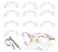Silicone Glasses U Shaped Screw-in Nose Pads Eyeglass Nose Pad Saddle Bridge Nose Pads for Eyeglasses Glasses Non Slip Glasses Anti-Drop Nose Stick Glasses Fixing Tool (42 Mm, 10 Pcs)Gift Screwdriver