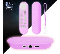 Silicone Glow Cover Case for Google TV Streamer 4K 2024 ，Protective Sleeve Set for Google TV Streamer 4K Host Box +Voice Remote,Anti-Slip Scratch Shock Protection (Glow Purple)
