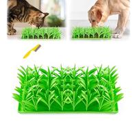Silicone Grass Mat for Cats, Snuffle Mat for Dogs, Cat Foraging Mat, Green Grass Silicone Slow Food Mat, Interactive Sniff Mats, Nosework Training Foraging Pad Feed Game