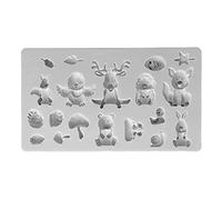 Silicone Gray, Forest Cartoon Animals Cake Embossing, Fondant Decoration Mould - Nonstick Design, Durable High Temperature Resistance, Ideal for DIY Enthusiasts