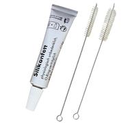 Silicone Grease Food Safe for Fully Automatic Coffee Machines - Diamond Grease Made in Germany - for Brewing Unit, Gaskets & O-Rings - Includes Brushes - Suitable for Philips, Delonghi, Siemens